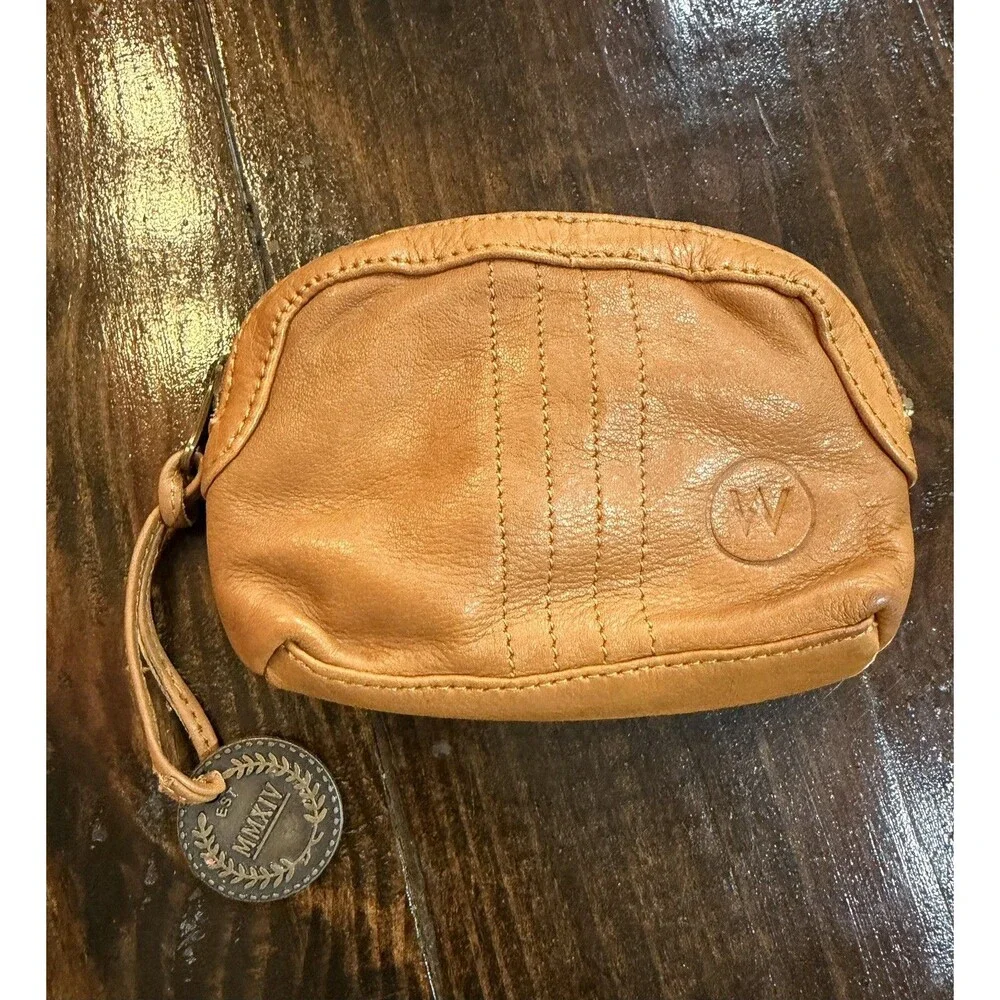 Wanderer Travel Co Bellagio Brown Leather Card Change Coin Wallet